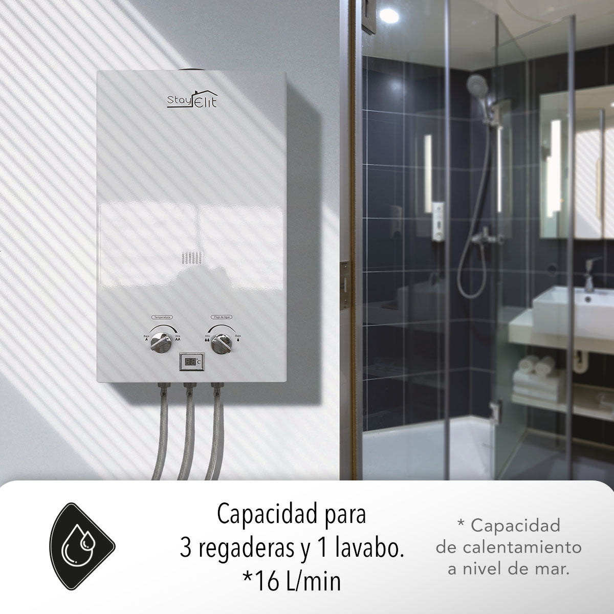 CALENTADOR DE AGUA 16L PARA 3.5 SERVICIOS (SALDOS)