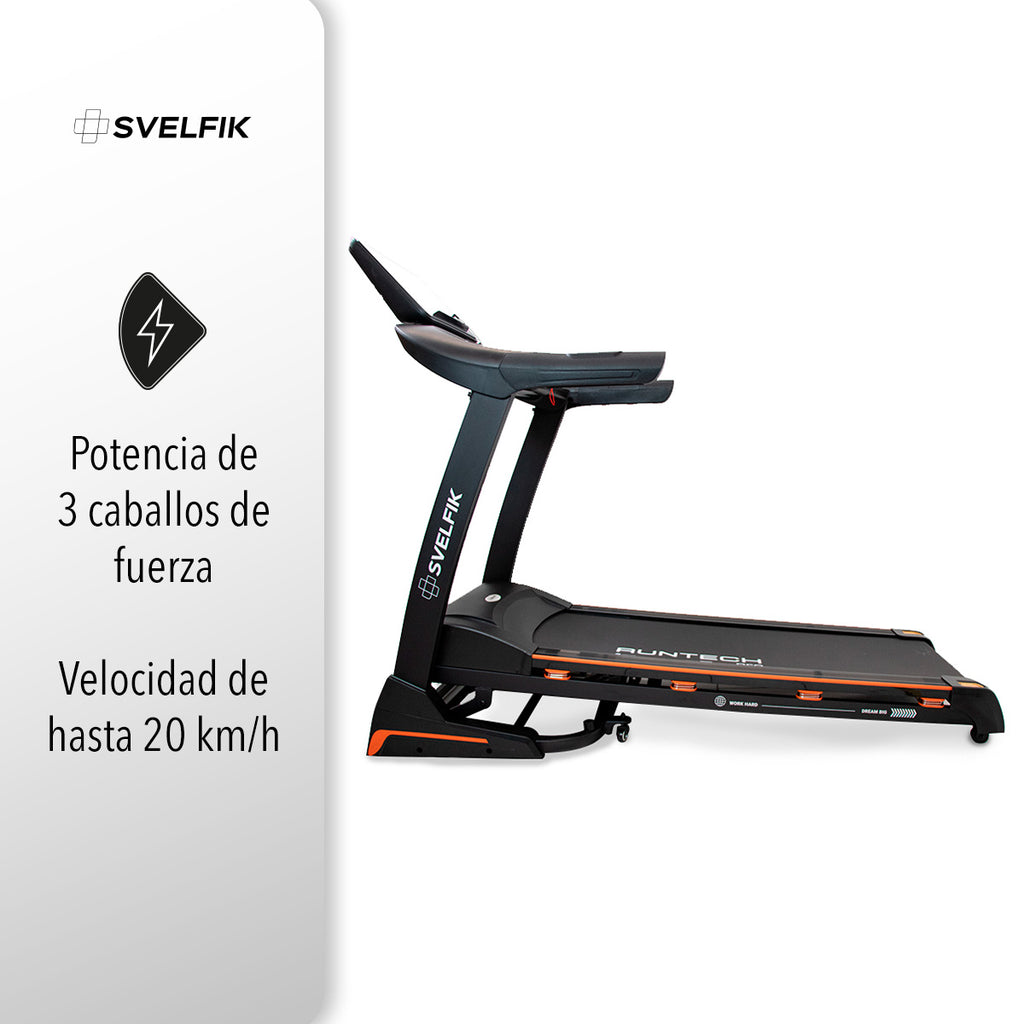 CAMINADORA ELÉCTRICA PLEGABLE DE 3 HP CON INCLINACIÓN AUTOMÁTICA Y AMORTIGUACIÓN (SALDOS)