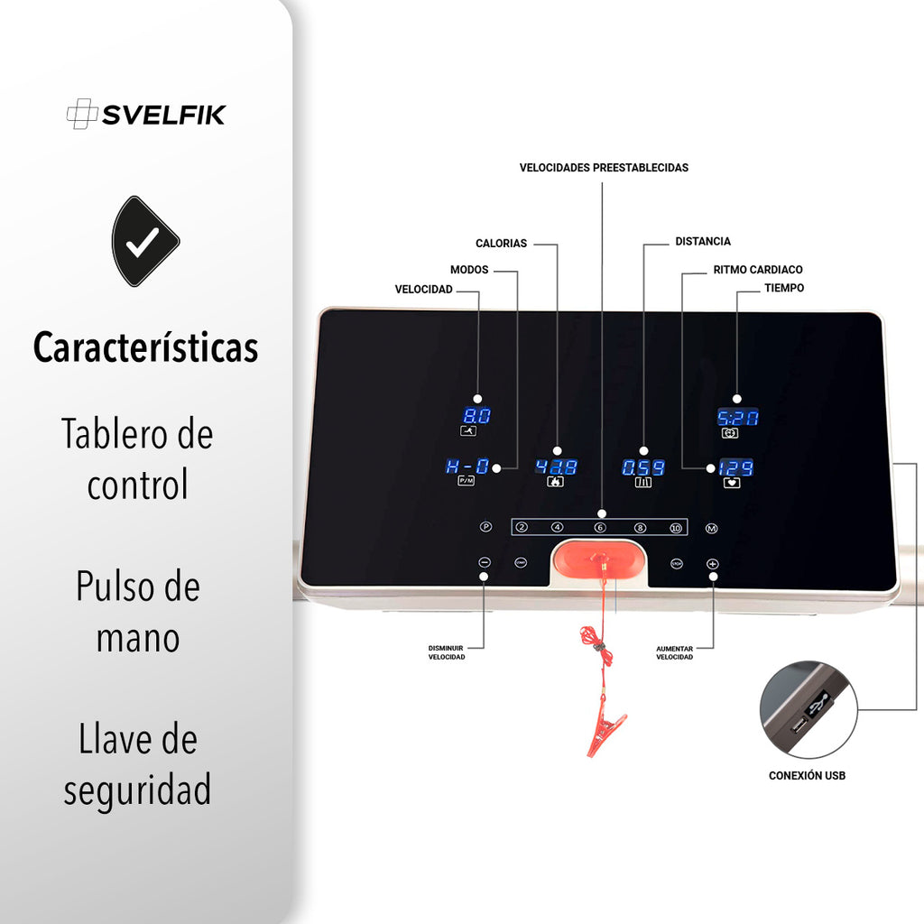 CAMINADORA ELÉCTRICA CON AMORTIGUACIÓN Y TABLERO DIGITAL (SALDOS)