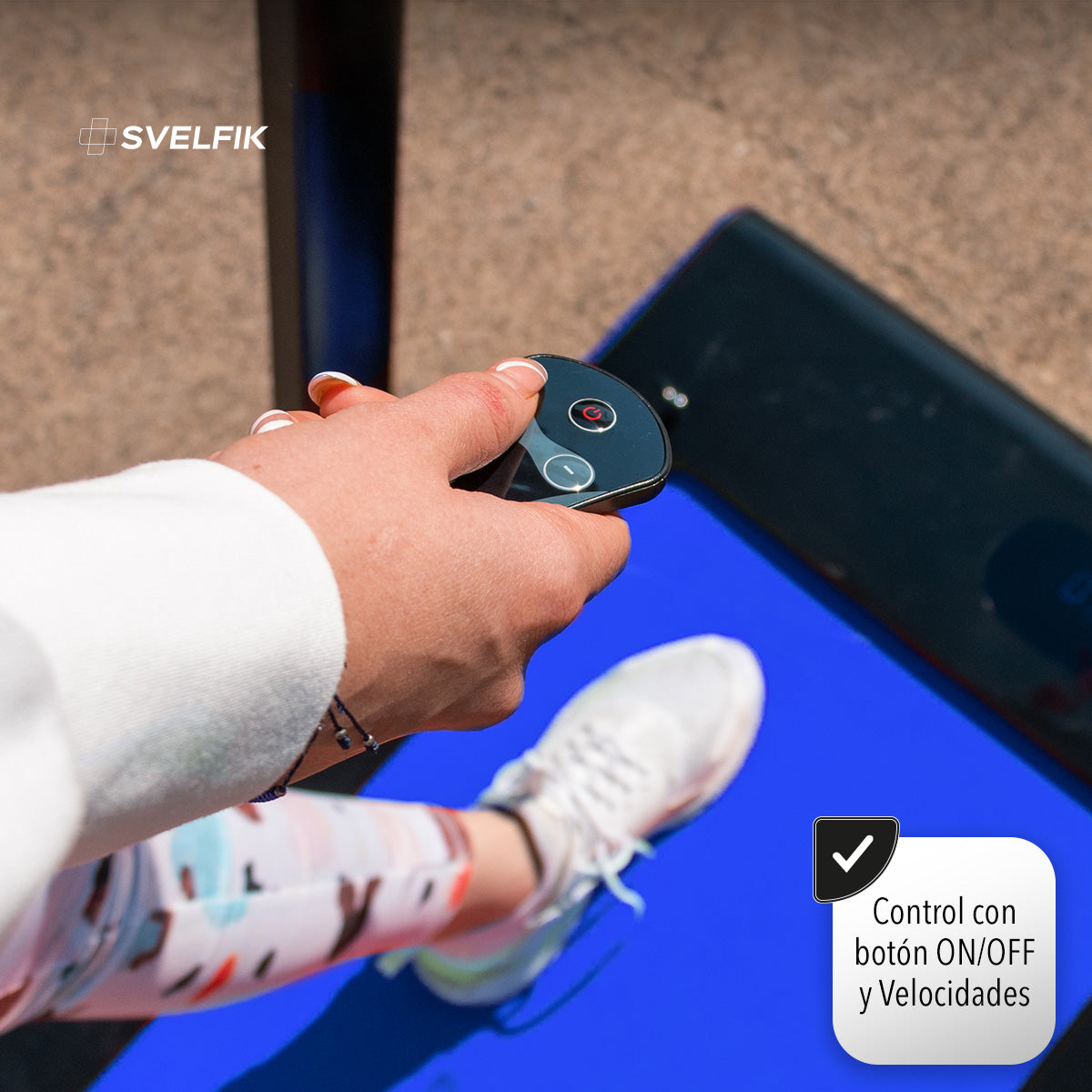 CAMINADORA ELÉCTRICA CON BOCINA BLUETOOTH COLOR AZUL (SALDOS)
