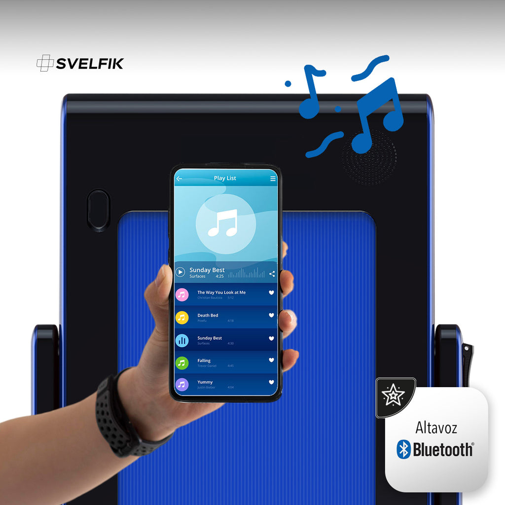 CAMINADORA ELÉCTRICA CON BOCINA BLUETOOTH COLOR AZUL (SALDOS)