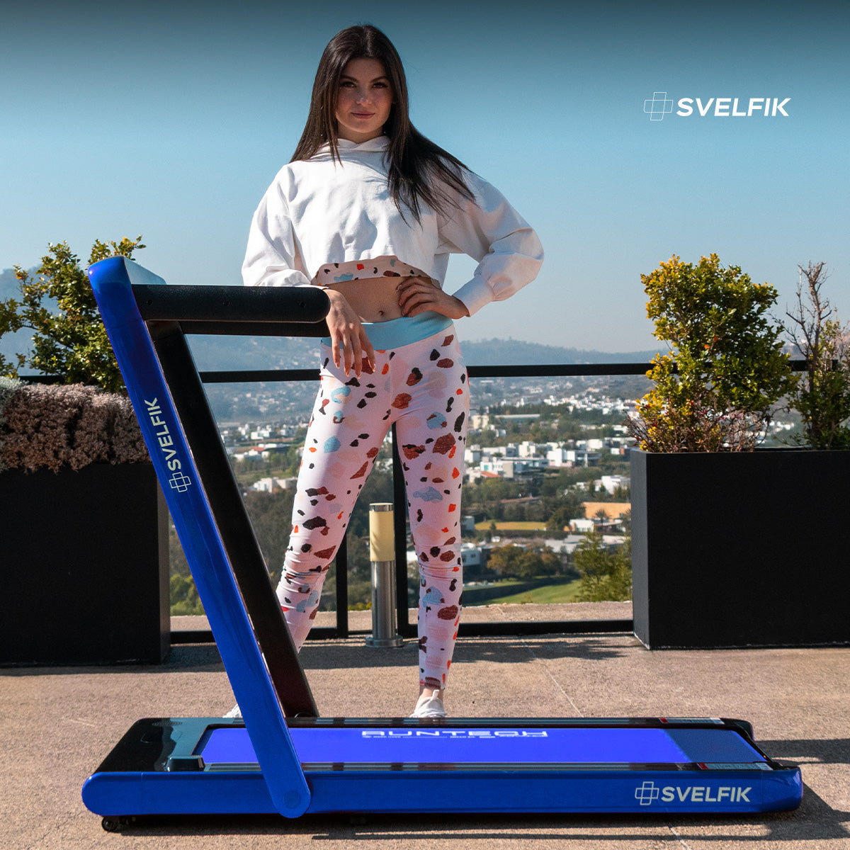 CAMINADORA ELÉCTRICA CON BOCINA BLUETOOTH COLOR AZUL (SALDOS)
