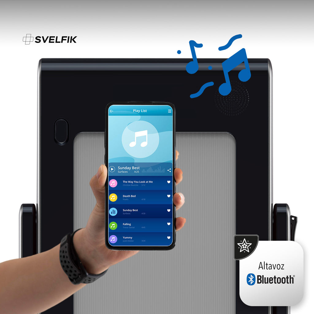 CAMINADORA ELÉCTRICA CON BOCINA BLUETOOTH COLOR GRIS (SALDOS)