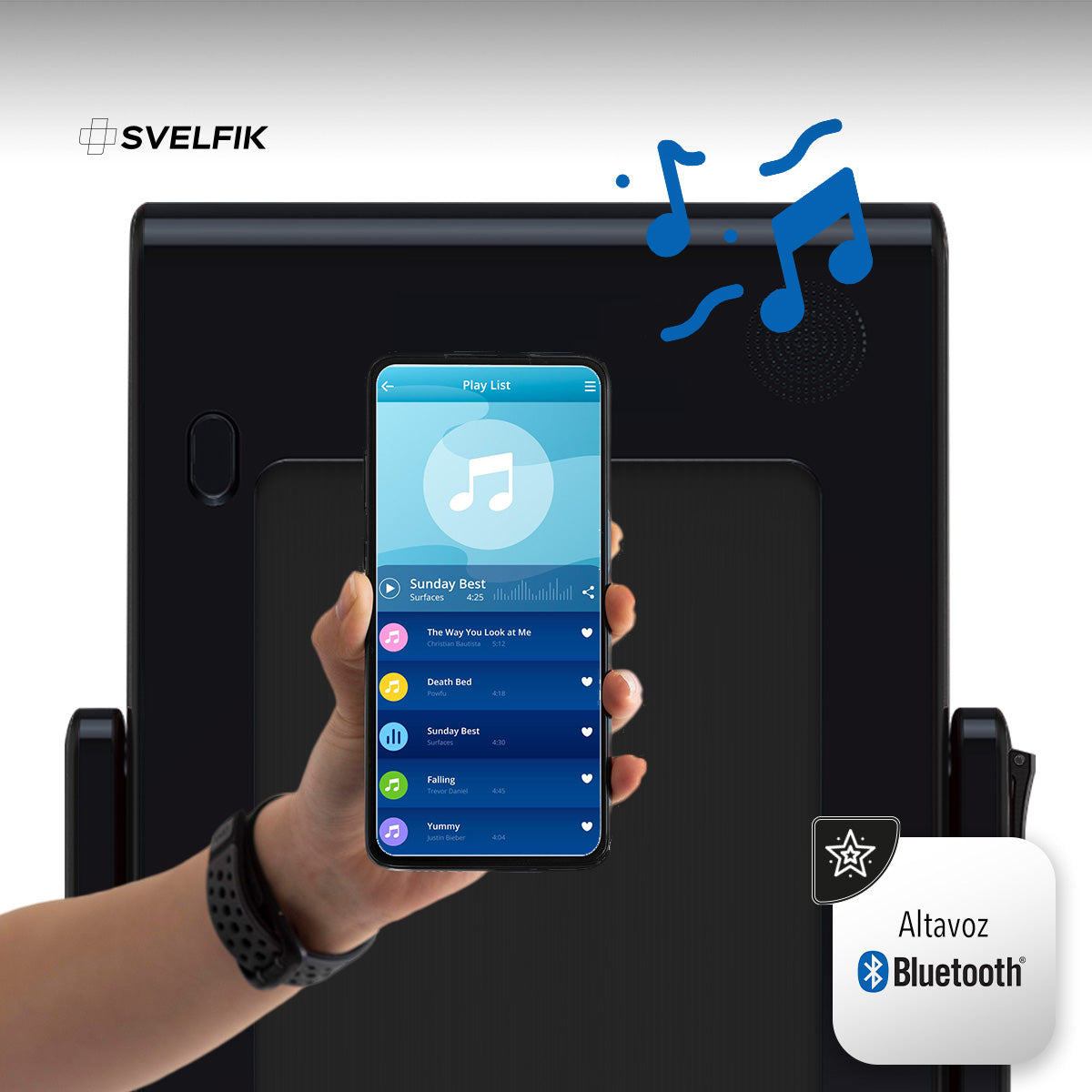 CAMINADORA ELÉCTRICA CON BOCINA BLUETOOTH COLOR NEGRO (SALDOS)