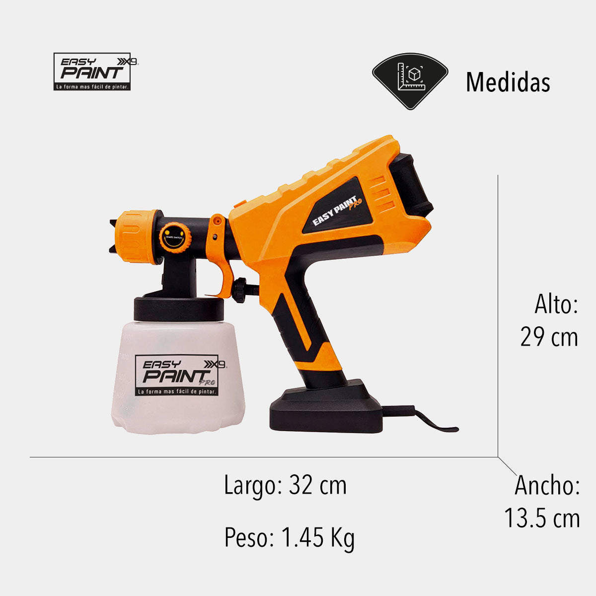 EASY PAINT-PRO PISTOLA PORTÁTIL PARA PINTAR DE 600W (SALDOS)