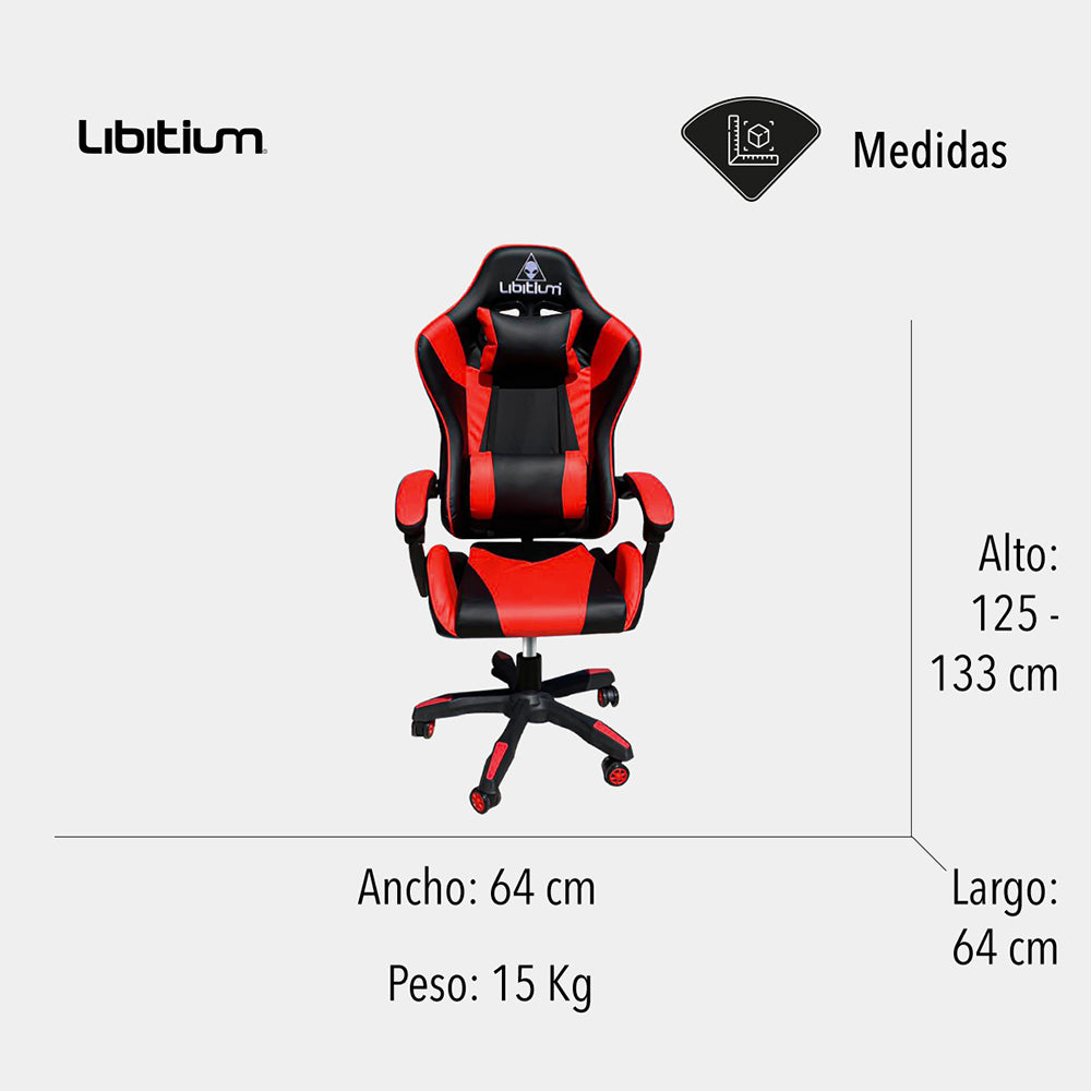 SILLA GAMER COLOR ROJO (SALDOS)