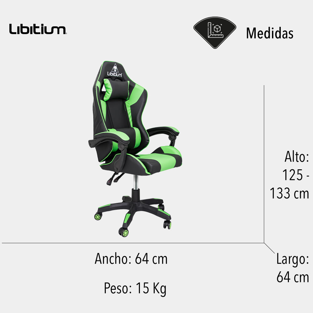 SILLA GAMER COLOR VERDE (SALDOS)