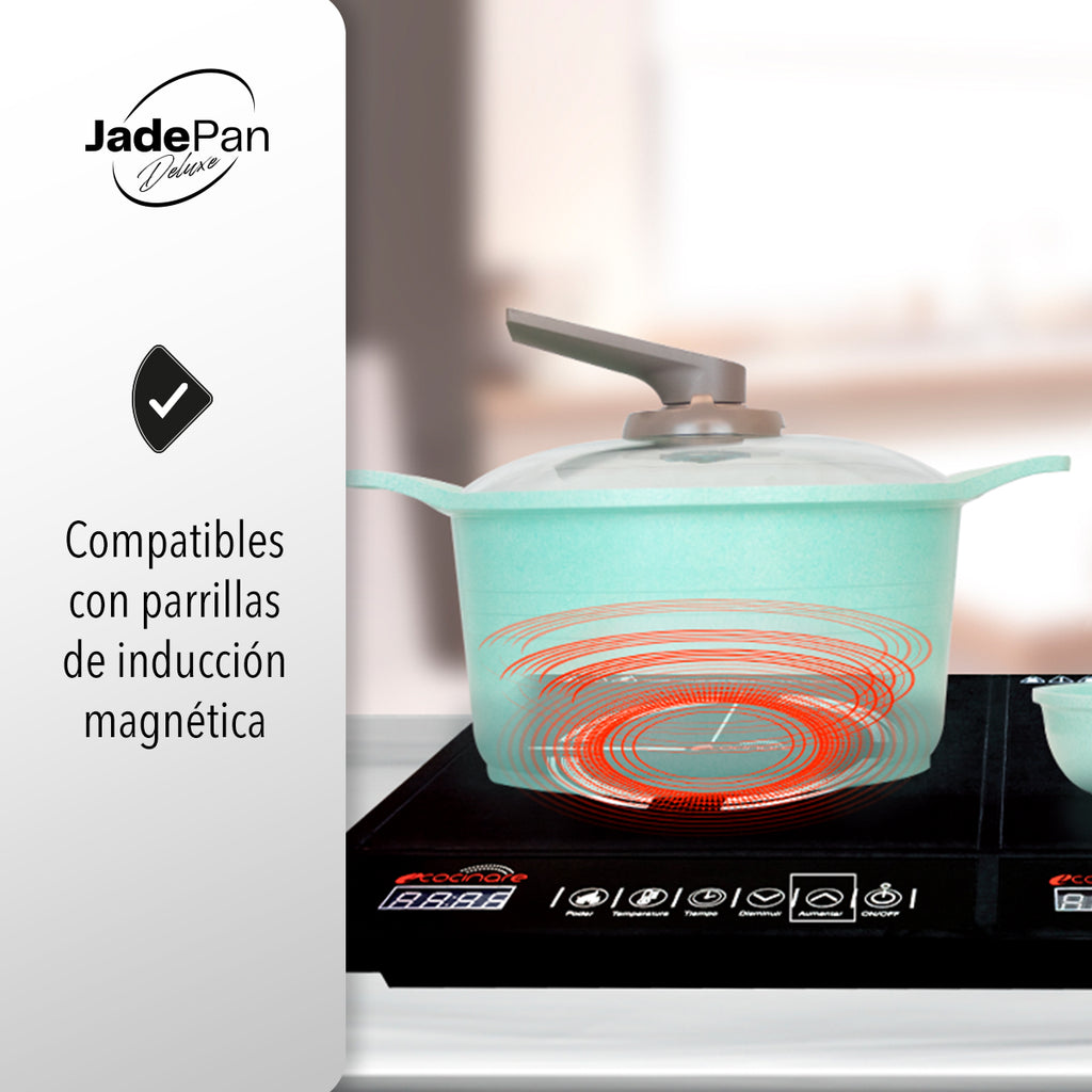 JUEGO DE 3 SARTENES DE JADE ANTIADHERENTE PARA COCINA DE INDUCCIÓN