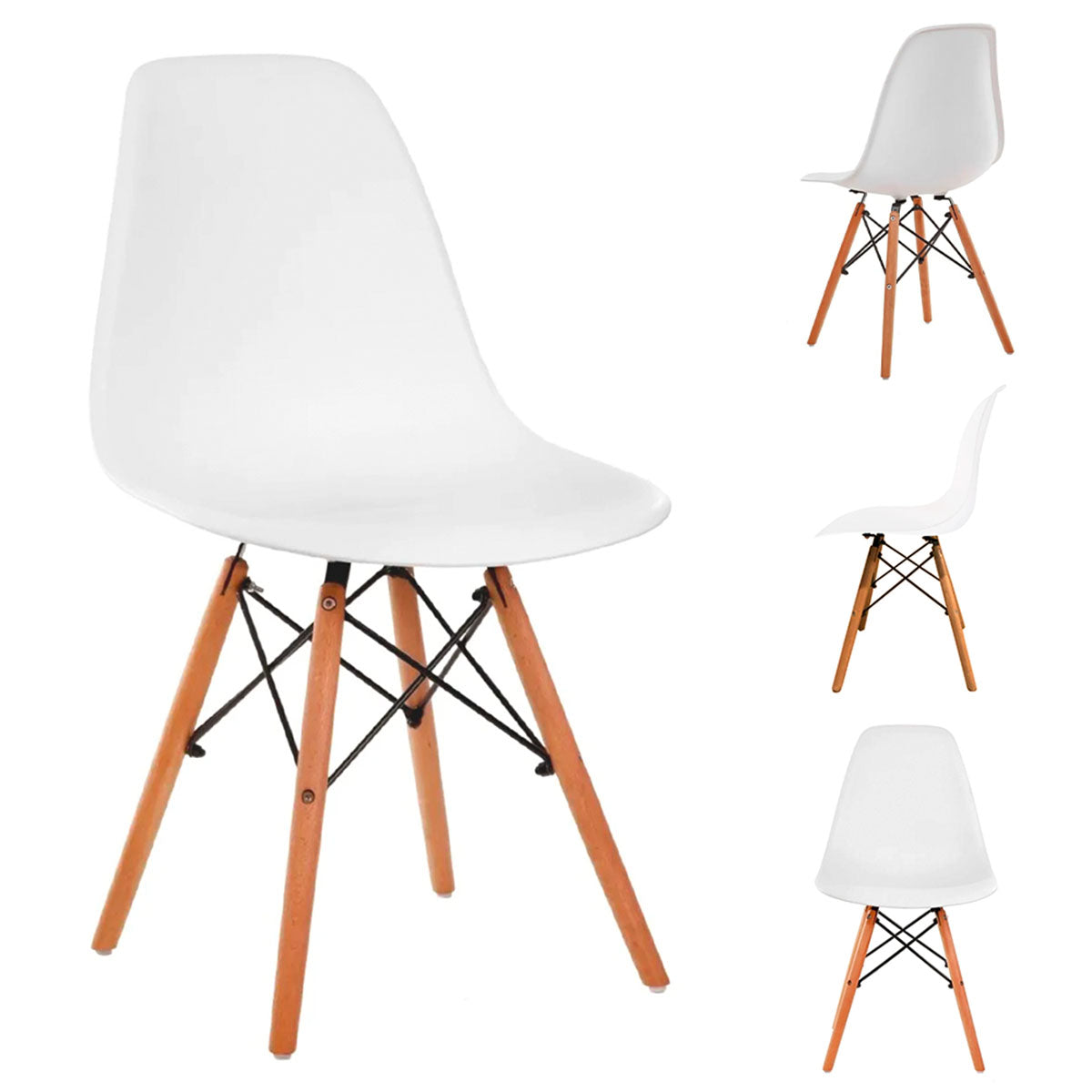 SET DE 4 SILLAS MINIMALISTAS COLOR BLANCO