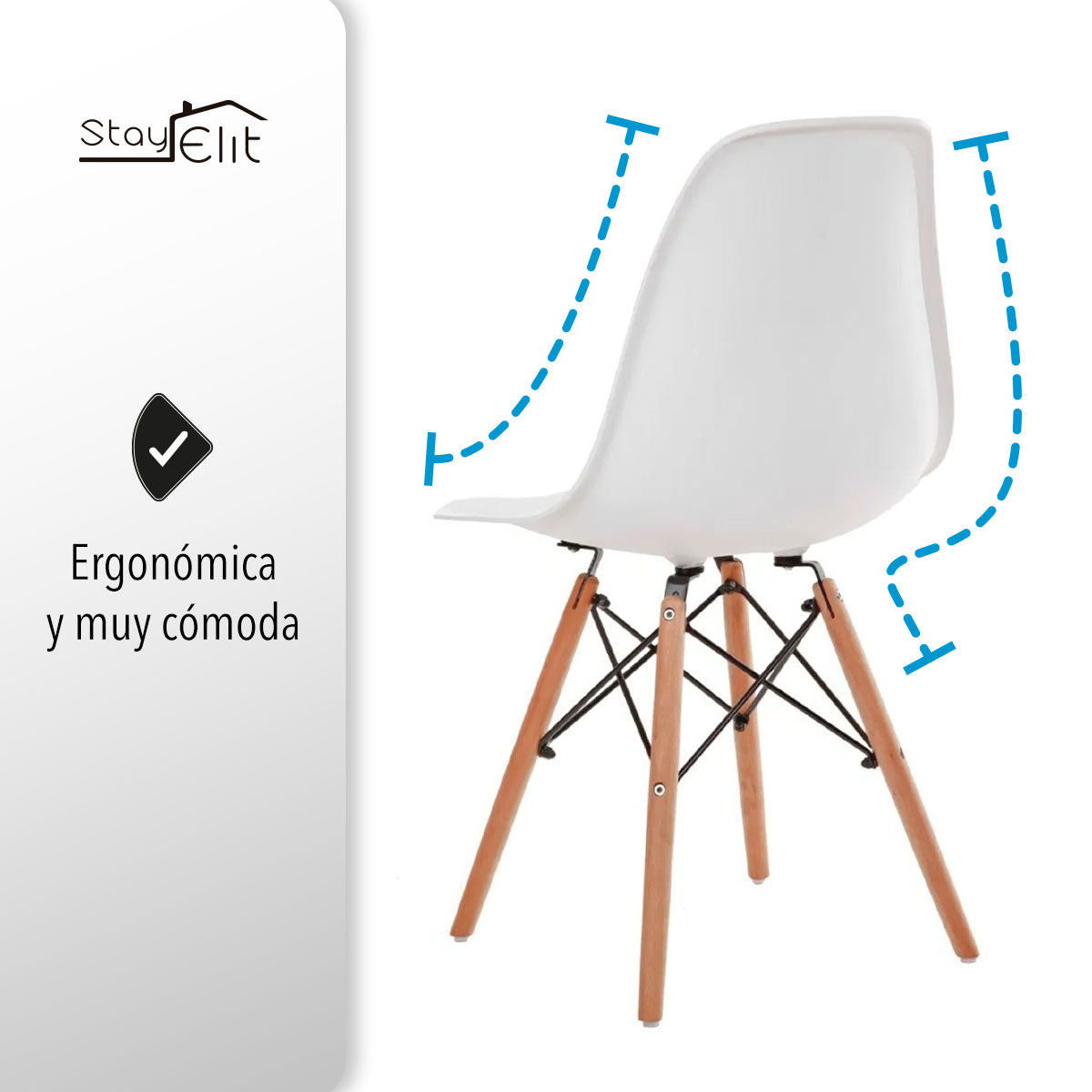 SET DE 4 SILLAS MINIMALISTAS COLOR BLANCO