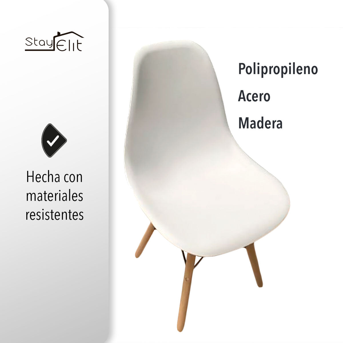 SET DE 4 SILLAS MINIMALISTAS COLOR BLANCO