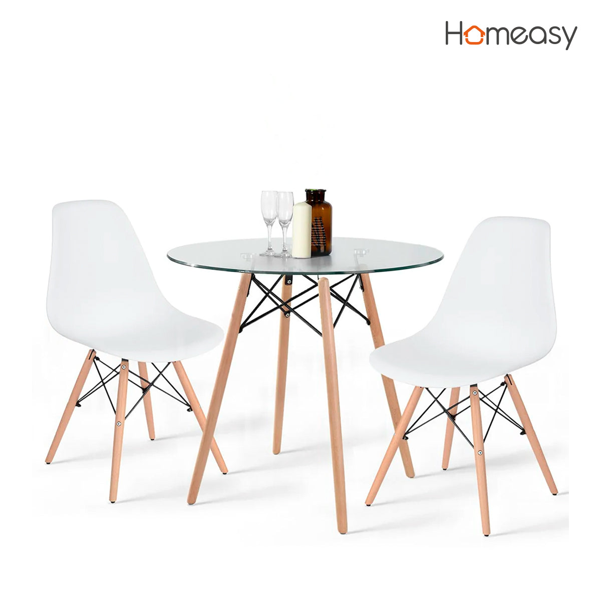 SET DE 4 SILLAS MINIMALISTAS COLOR BLANCO