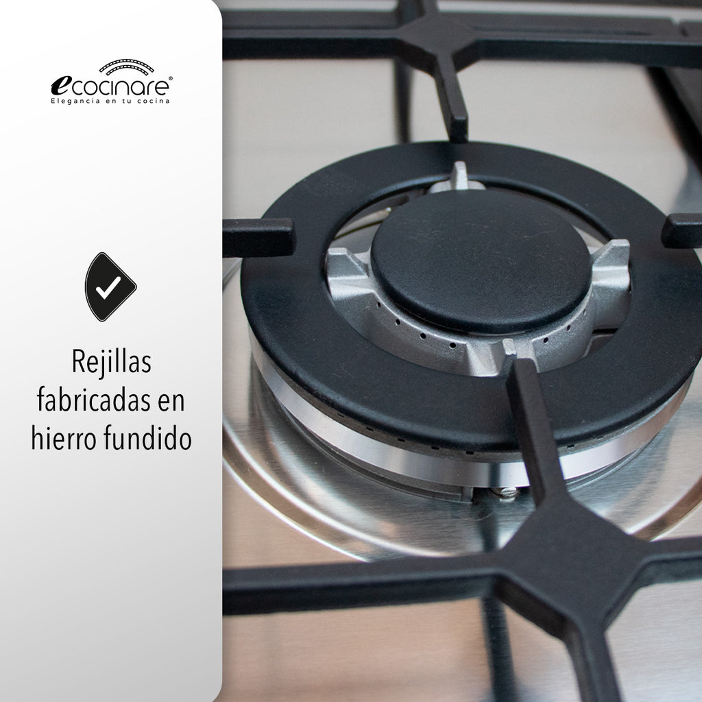 PARRILLA DE GAS EMPOTRABLE CON 4 QUEMADORES