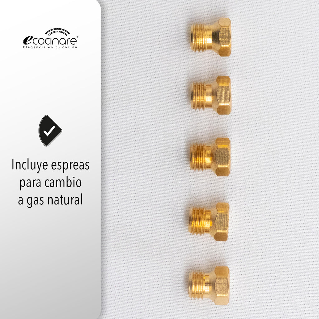 PARRILLA DE GAS EMPOTRABLE CON 5 QUEMADORES