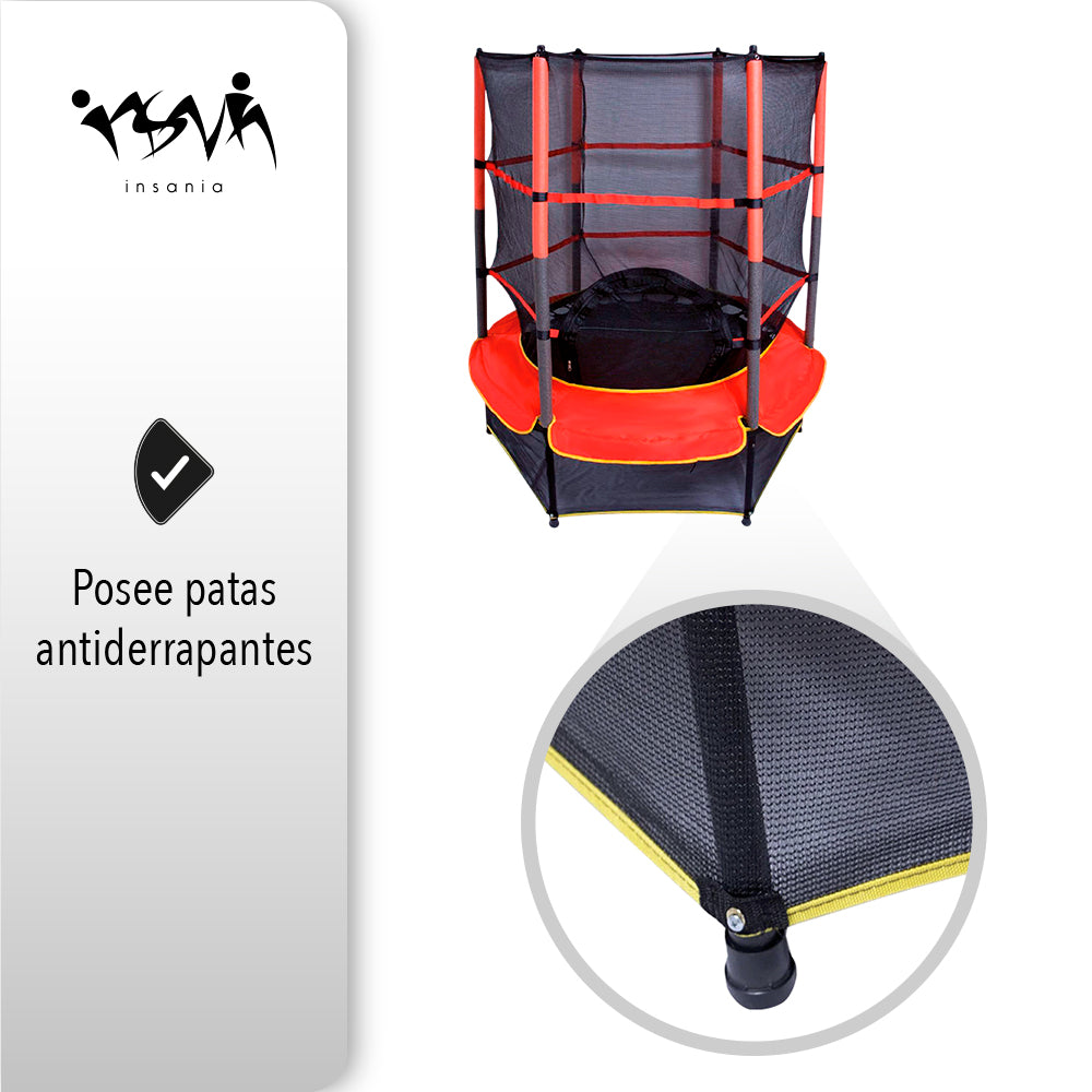 TRAMPOLÍN HEXAGONAL CON MALLA DE SEGURIDAD PARA NIÑOS (SALDOS)
