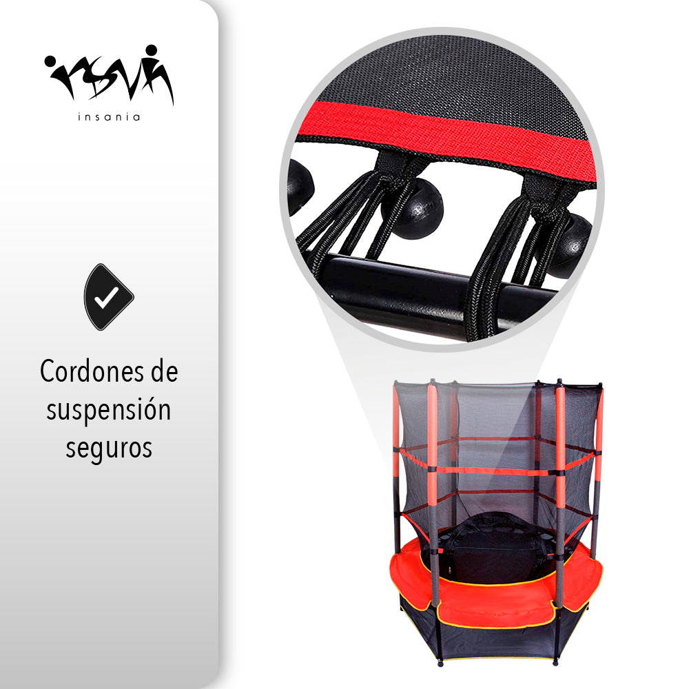 TRAMPOLÍN HEXAGONAL CON MALLA DE SEGURIDAD PARA NIÑOS (SALDOS)