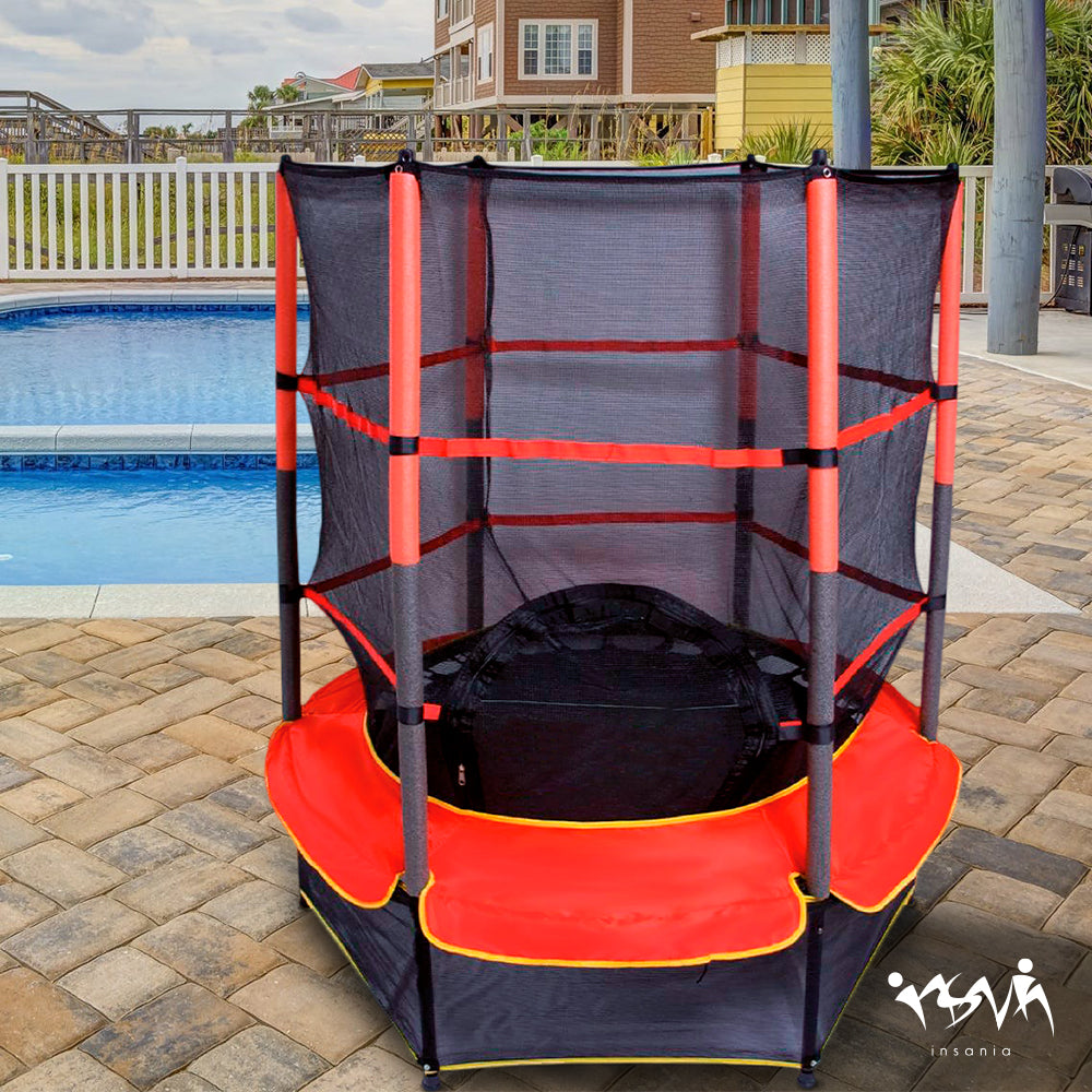 TRAMPOLÍN HEXAGONAL CON MALLA DE SEGURIDAD PARA NIÑOS (SALDOS)