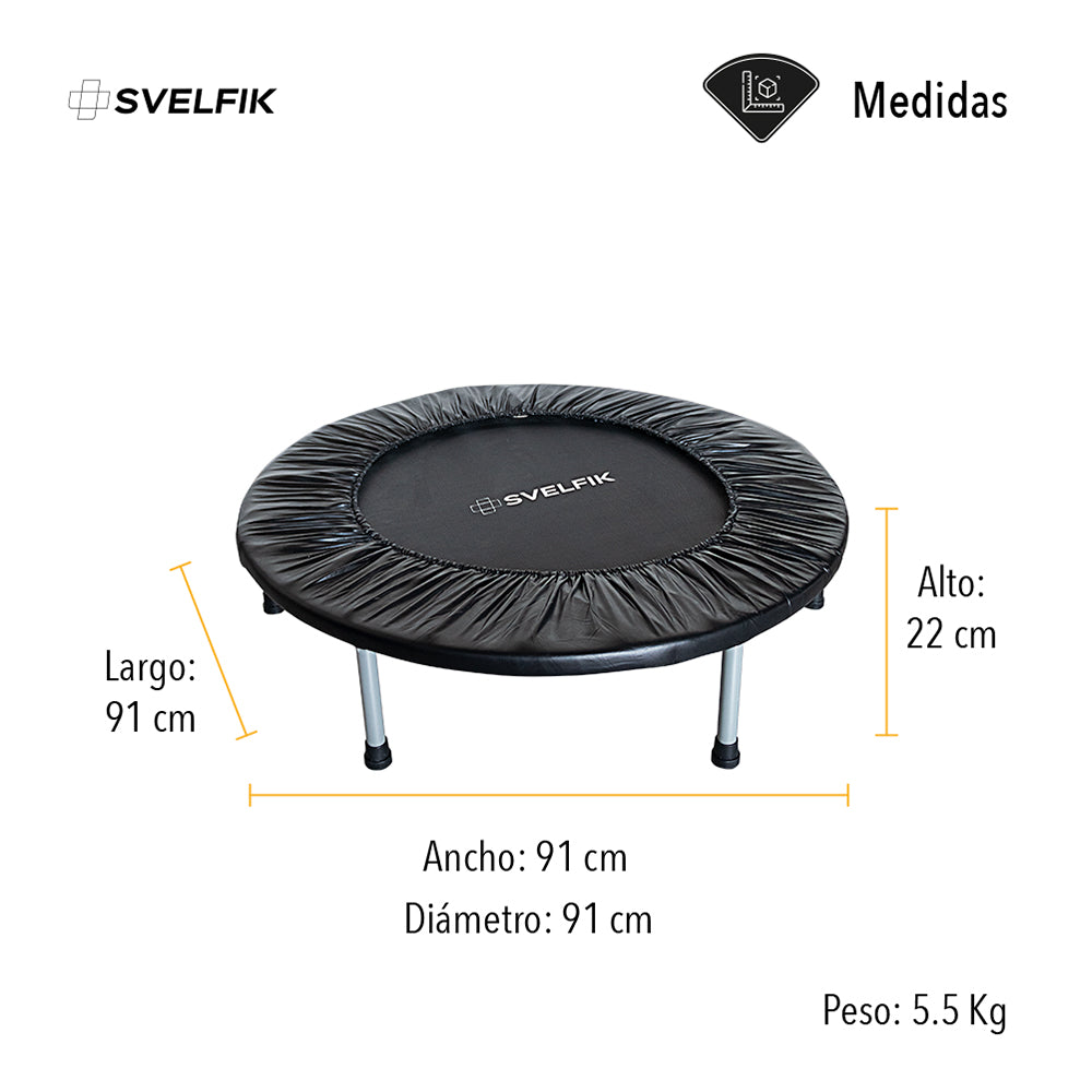 TRAMPOLÍN PARA EJERCICIO COLOR NEGRO (SALDOS)