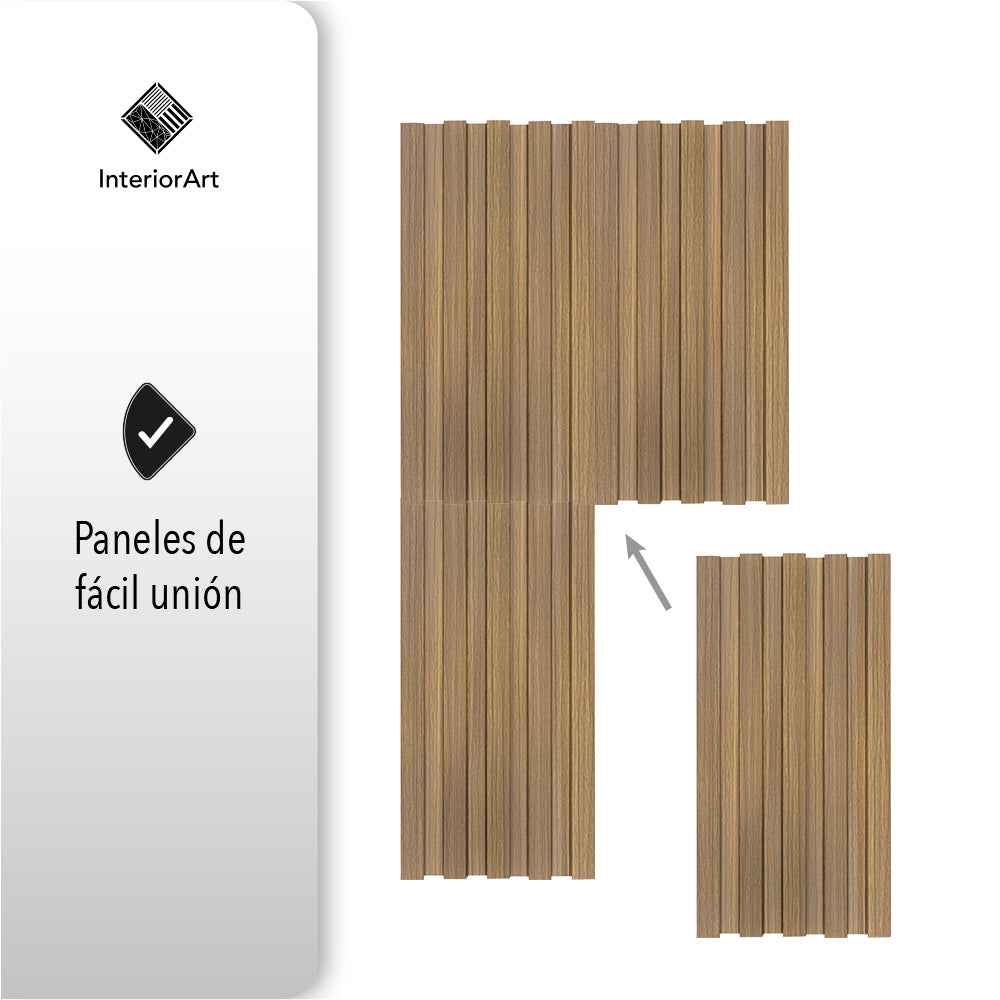 LAMBRIN DECORATIVO PREMIUM 3.4 M² 10 PZAS ESTILO MADERA COLOR CAFÉ CLARO