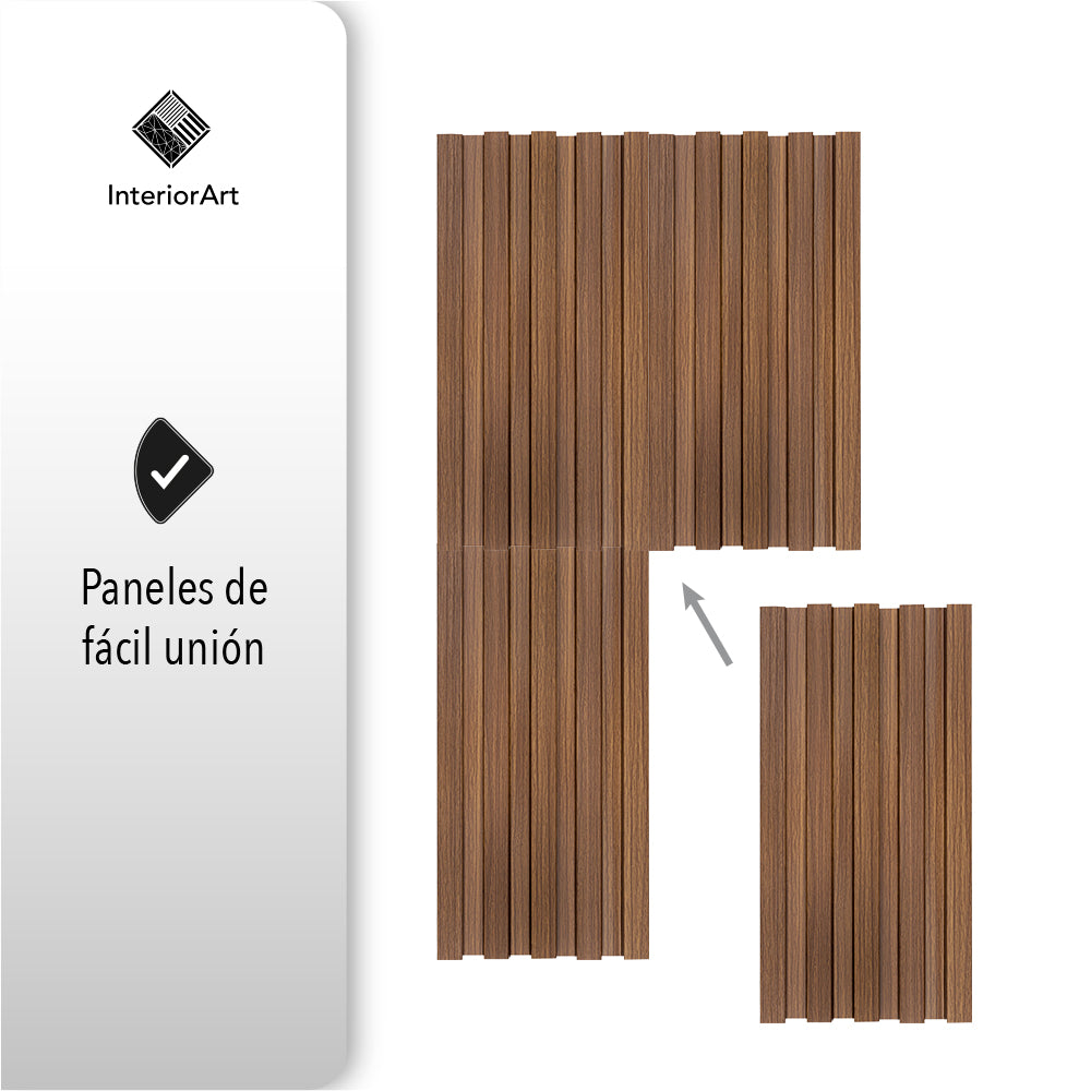 LAMBRIN DECORATIVO PREMIUM WPC 3.4M2 10PZAS ESTILO MADERA COLOR CAFE OSCURO (SALDOS)