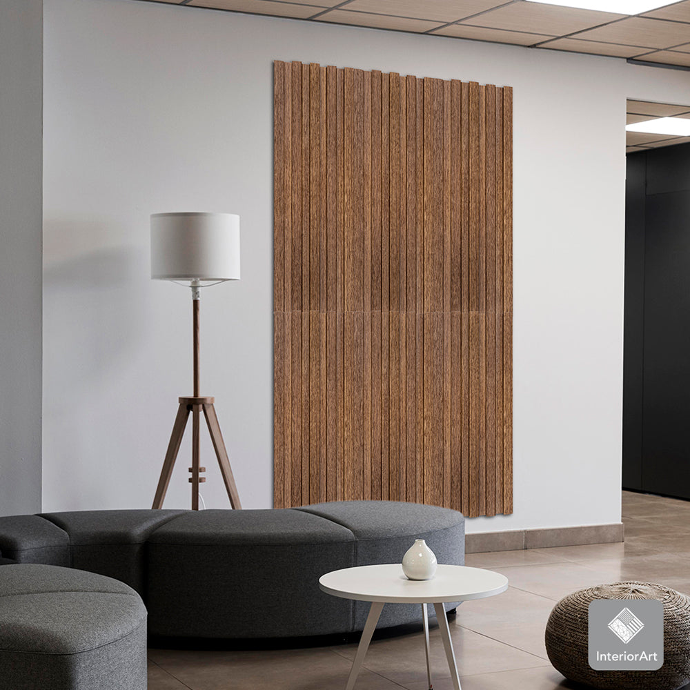 LAMBRIN DECORATIVO PREMIUM WPC 3.4M2 10PZAS ESTILO MADERA COLOR CAFE OSCURO (SALDOS)