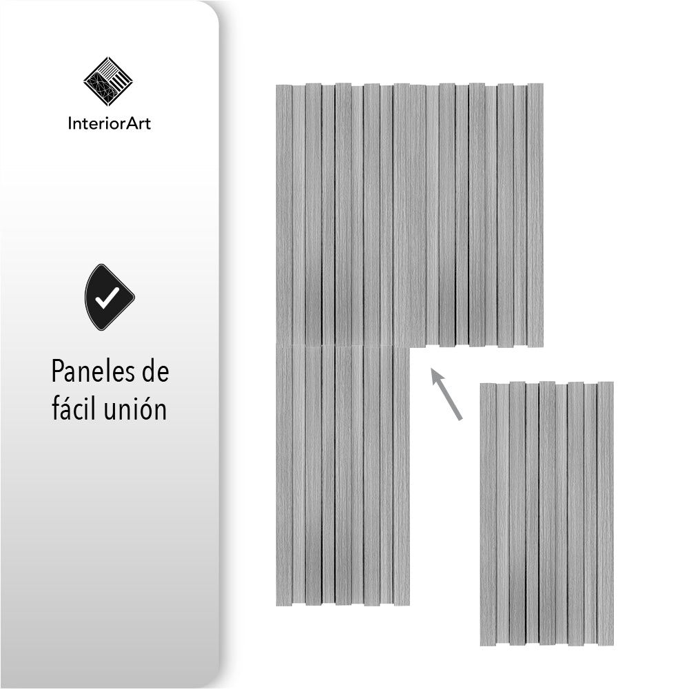 LAMBRIN DECORATIVO PREMIUM 3.4 M² 10 PZAS ESTILO MADERA COLOR GRIS