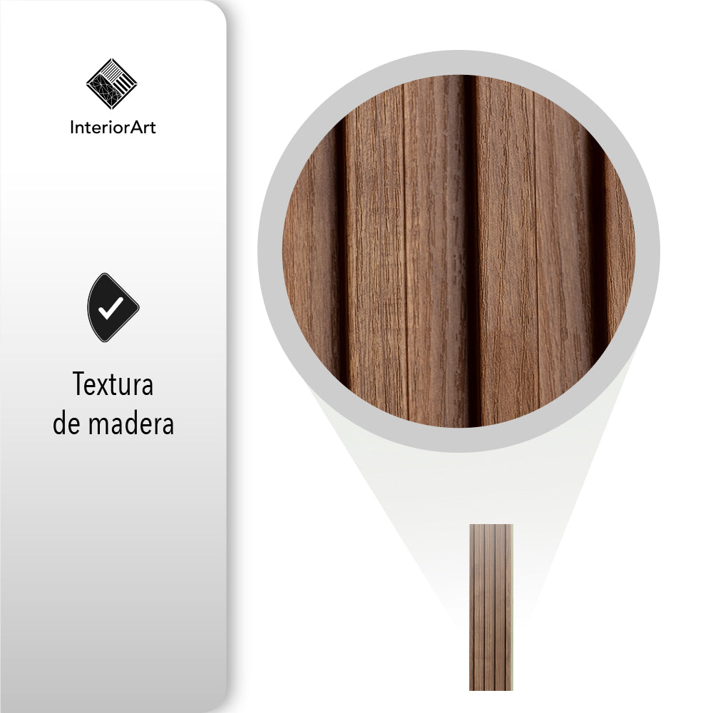 LAMBRÍN DECORATIVO PREMIUM 3.1 M² 10 PZAS ESTILO MADERA COLOR CAFÉ CLARO
