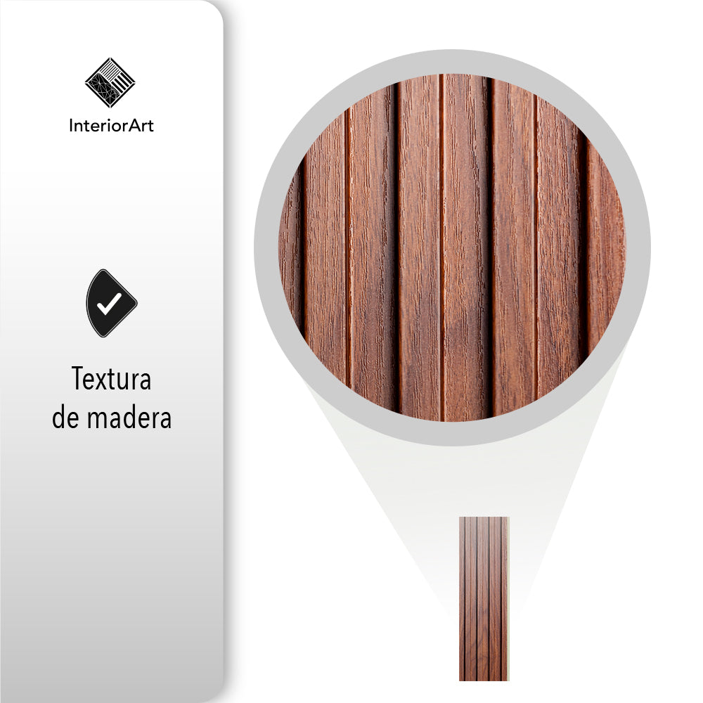 Lambrín Decorativo Premium 3.1 M² 10 PZAS Estilo Madera Color Café Oscuro