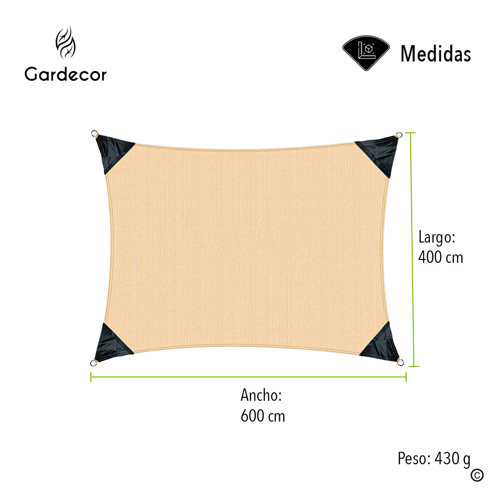 MALLA PARA SOMBRA 6M X 4M