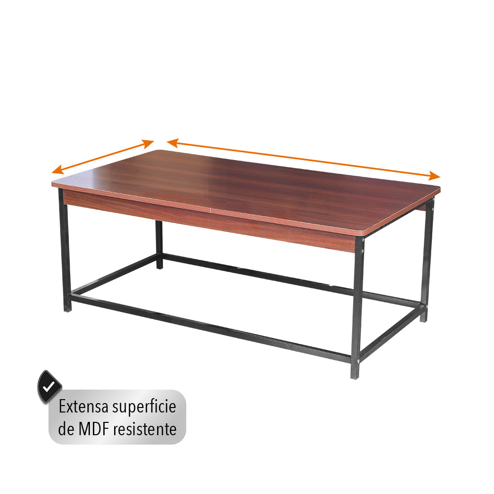 MESA DE CENTRO RECTANGULAR 1.10 M COLOR CAFÉ