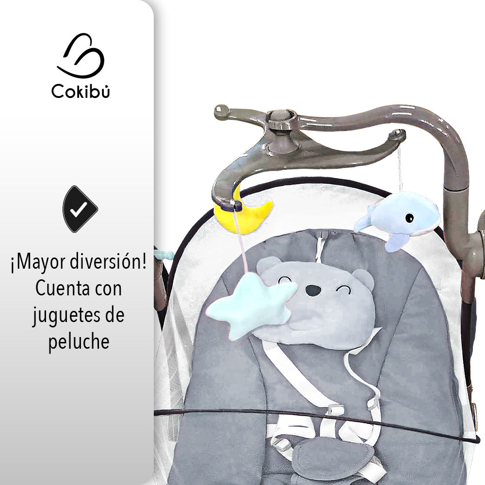 SILLA MECEDORA PARA BEBÉ TIPO COLUMPIO COLOR GRIS (SALDOS)