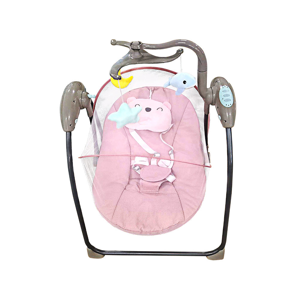 SILLA MECEDORA PARA BEBÉ TIPO COLUMPIO COLOR ROSA (SALDOS)