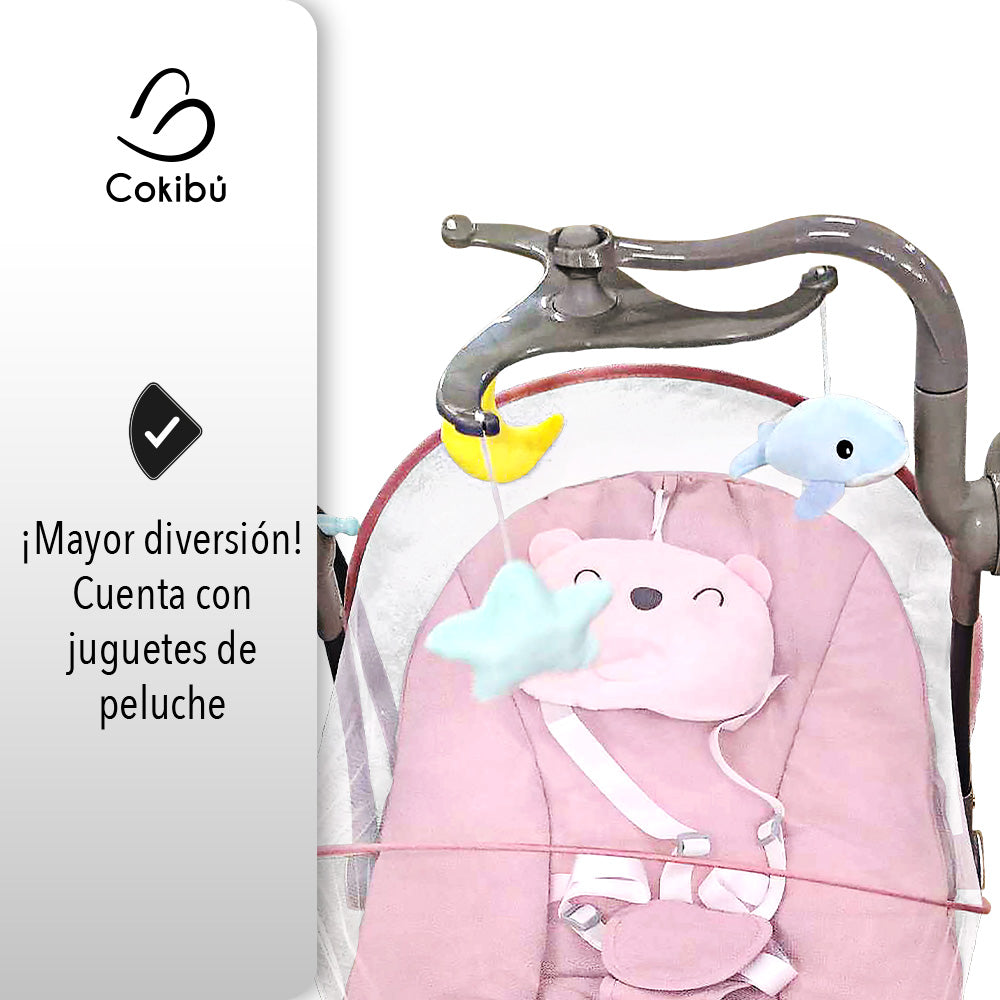 SILLA MECEDORA PARA BEBÉ TIPO COLUMPIO COLOR ROSA (SALDOS)