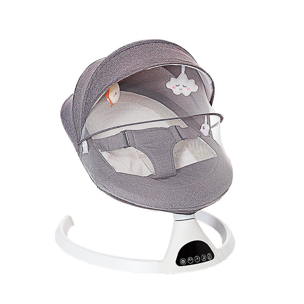 SILLA MECEDORA PARA BEBE CON BASE REDONDA COLOR GRIS