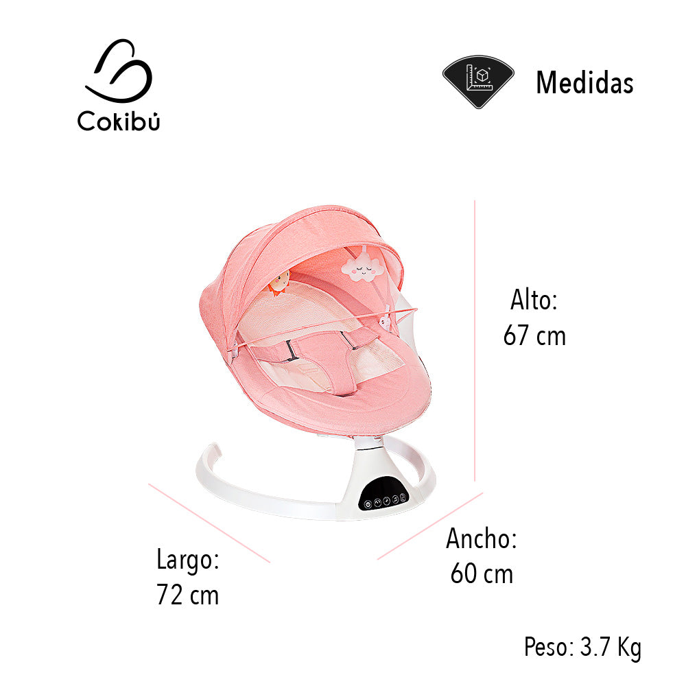 Silla Mecedora Para Bebé Con Base Redonda Color Rosa