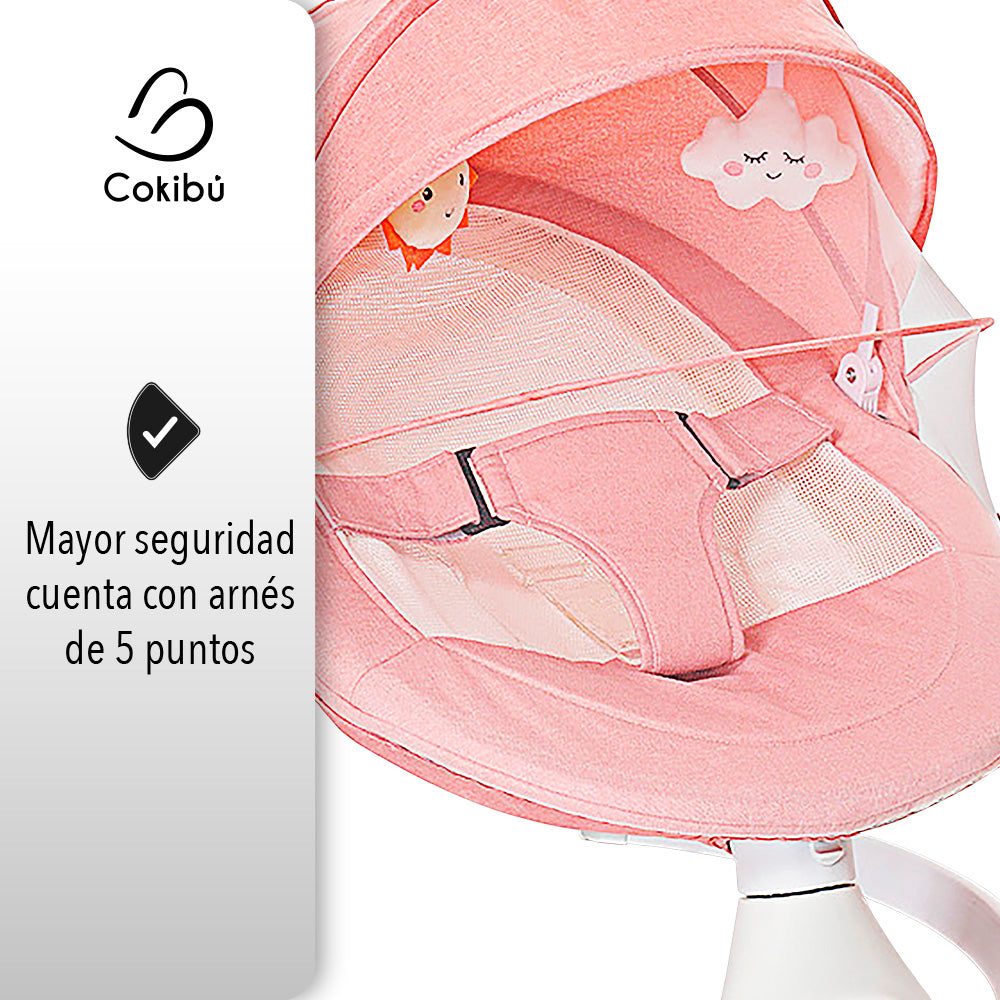 Silla Mecedora Para Bebé Con Base Redonda Color Rosa