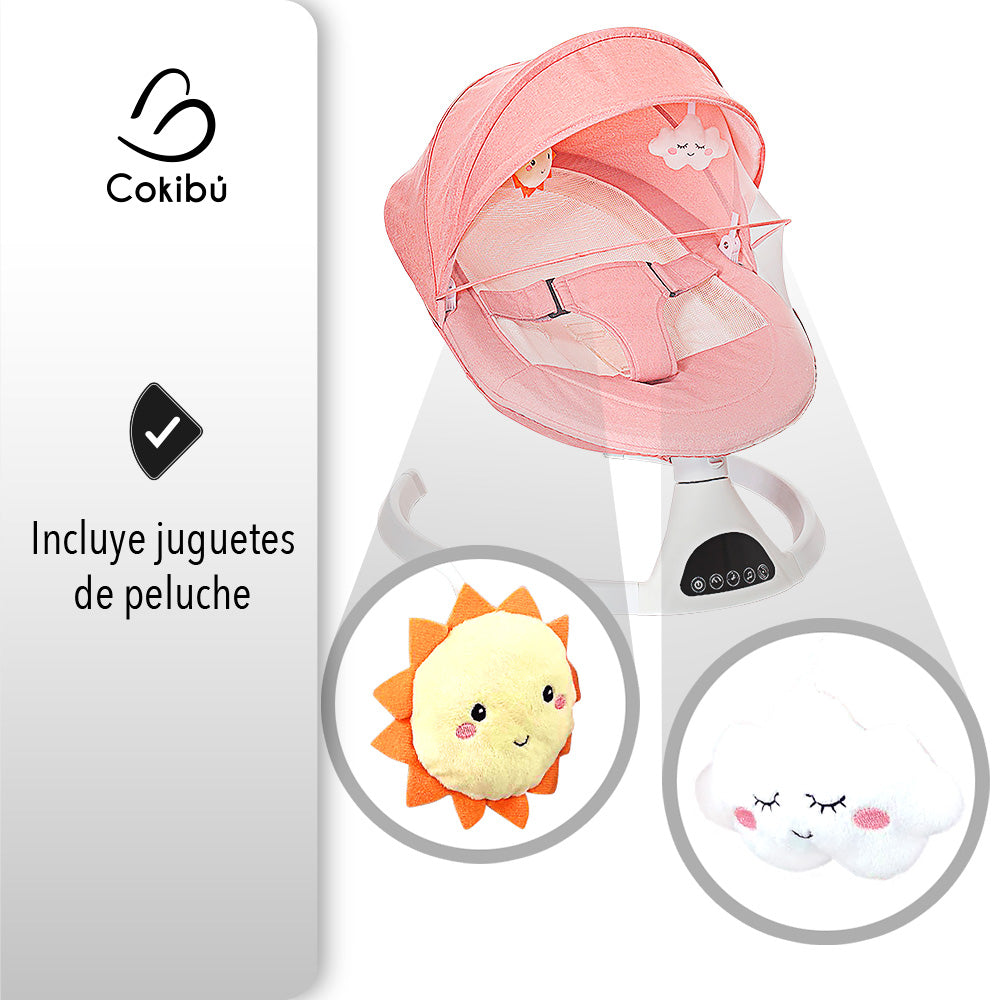 Silla Mecedora Para Bebé Con Base Redonda Color Rosa