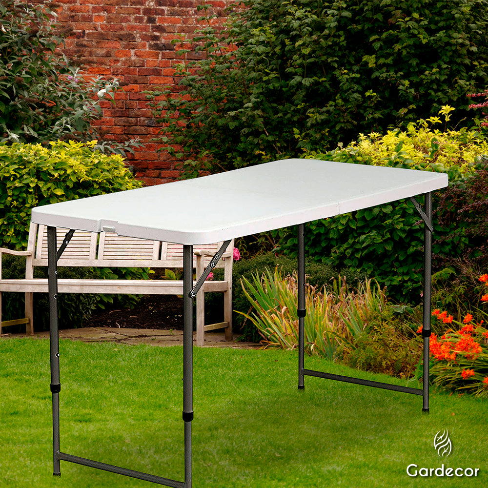 MESA PLEGABLE 1.22 M CON ALTURA AJUSTABLE