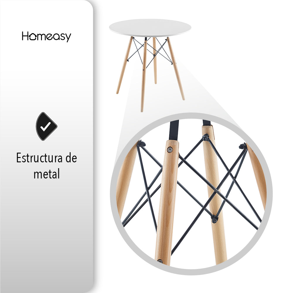 MESA TIPO EAMES 80 CM COLOR BLANCO