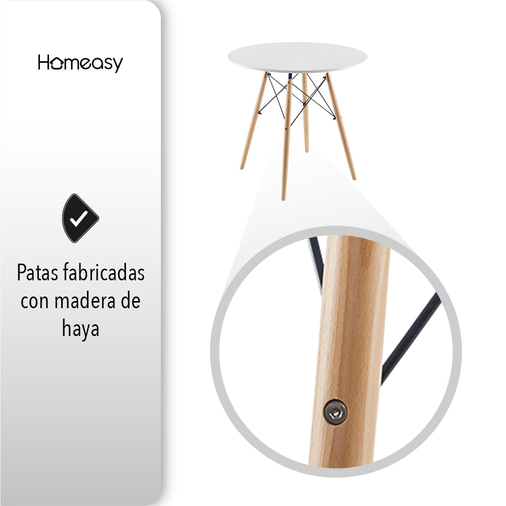 MESA TIPO EAMES 80 CM COLOR BLANCO