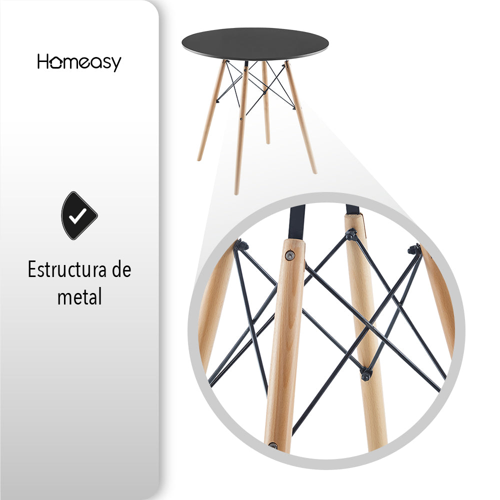 MESA TIPO EAMES 80 CM COLOR NEGRO