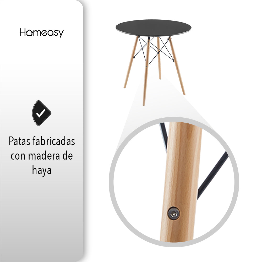 MESA TIPO EAMES 80 CM COLOR NEGRO