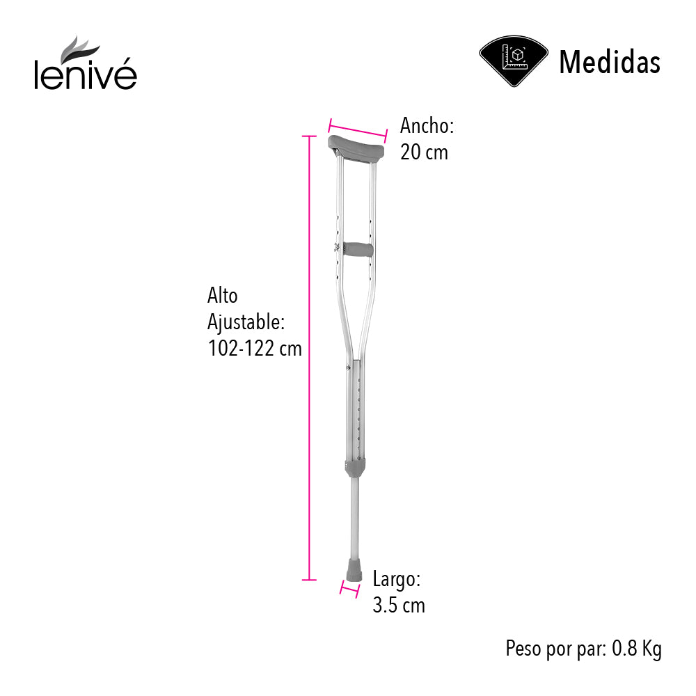 MULETAS AUXILIARES DE ALUMINIO AJUSTABLES CHICAS