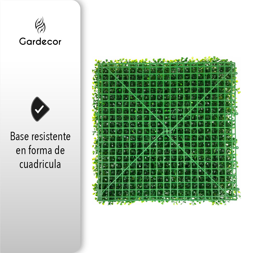 MURO VERDE FOLLAJE ARTIFICIAL 20 PZAS DE 60X40 CM