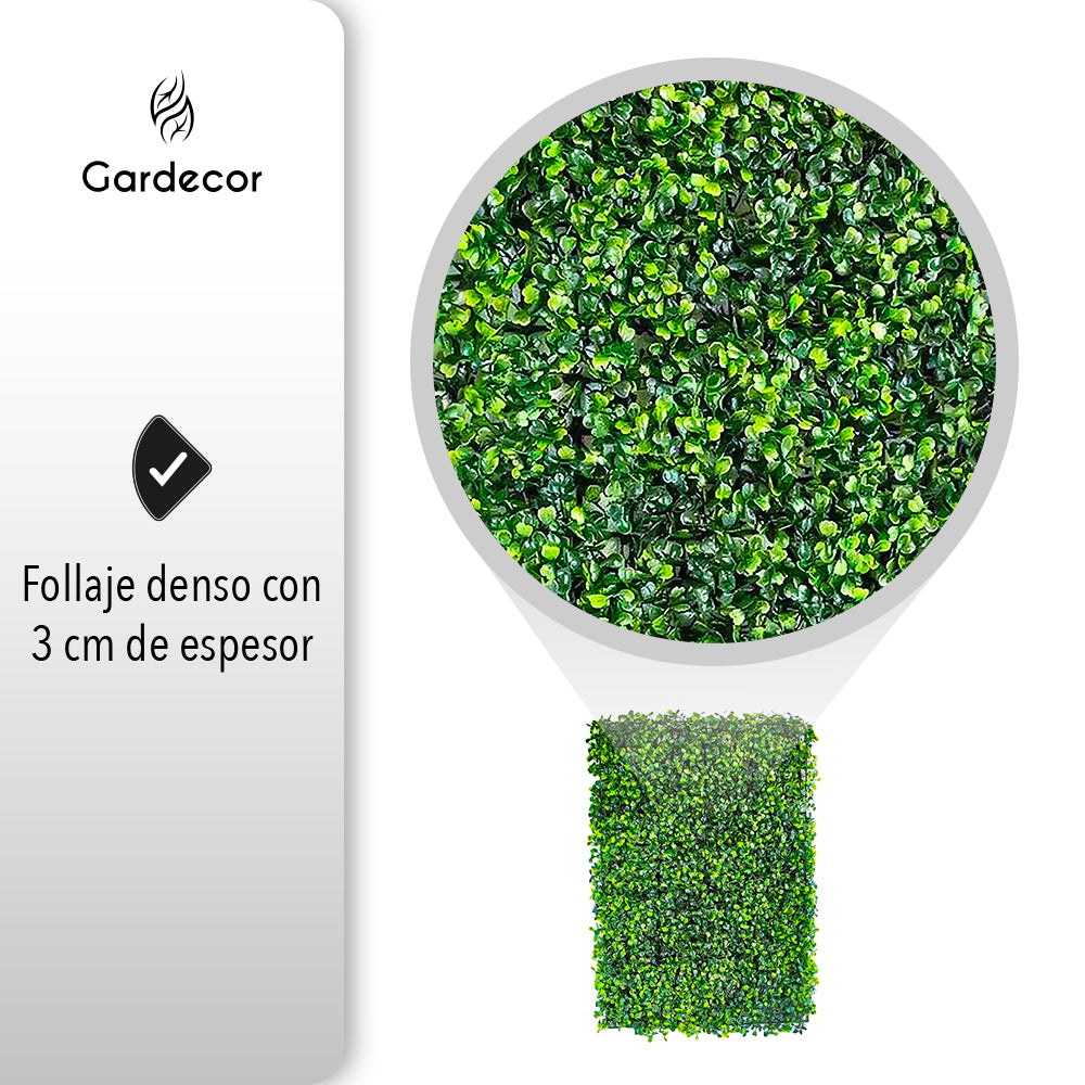 MURO VERDE FOLLAJE ARTIFICIAL 30 PZAS DE 60X40 CM