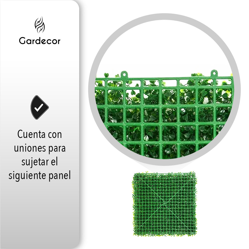 MURO VERDE FOLLAJE ARTIFICIAL 30 PZAS DE 60X40 CM