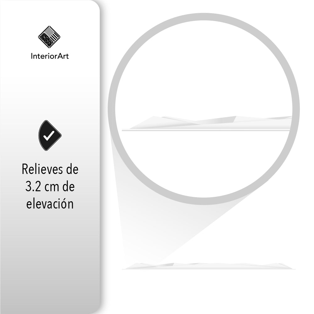 PANEL 3D DECORATIVO 50X50 CM 20 PZAS COLOR BLANCO FIGURA TRIÁNGULO