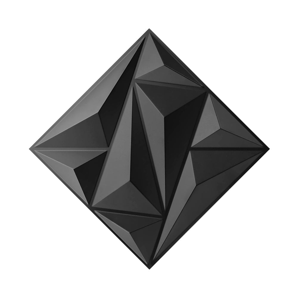 PANEL 3D DECORATIVO 50X50 CM 20 PZAS COLOR NEGRO FIGURA TRIÁNGULO