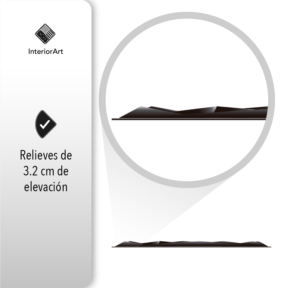 PANEL 3D DECORATIVO 50X50 CM 20 PZAS COLOR NEGRO FIGURA TRIÁNGULO
