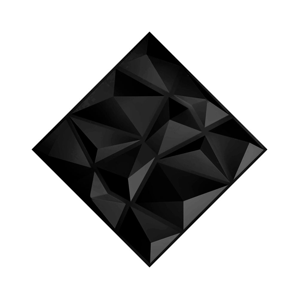 PANEL 3D DECORATIVO 50X50 CM 20 PZAS COLOR NEGRO FIGURA DIAMANTE